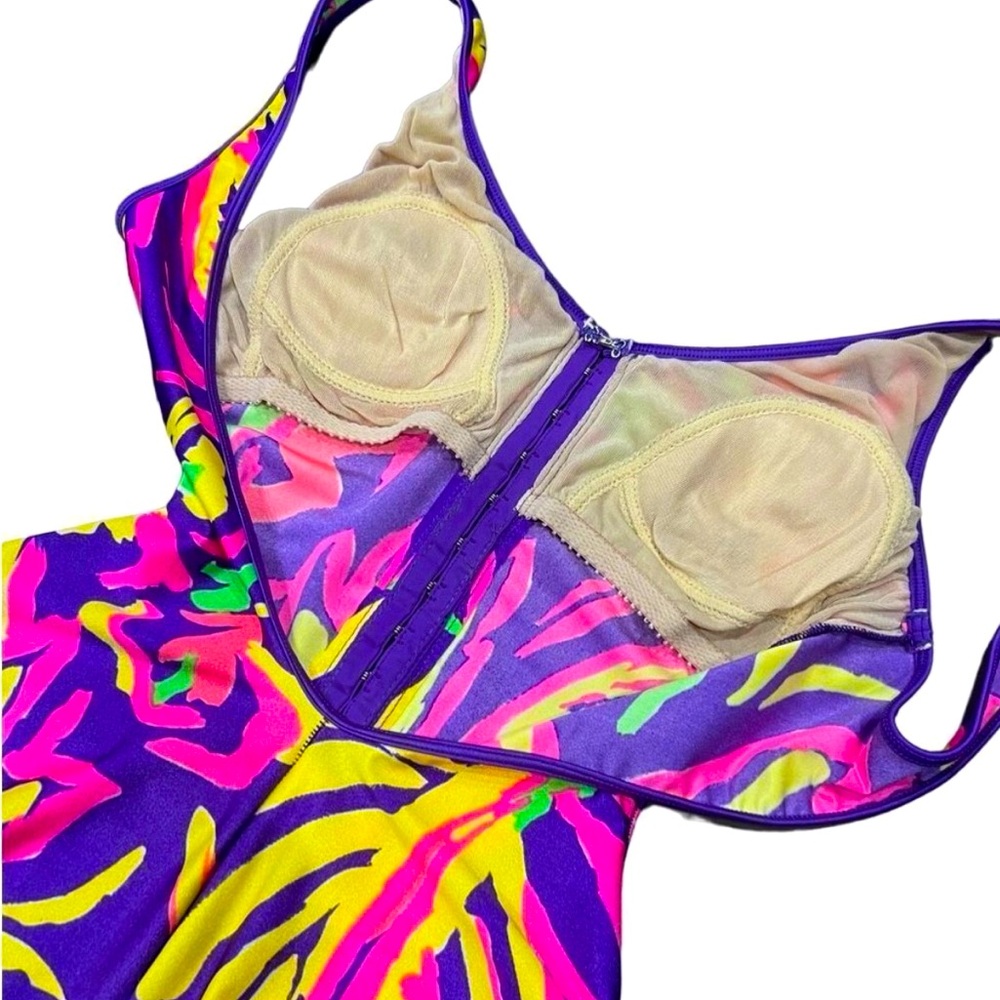 Vintage La Blanca 90s Miami Vice Barbie Neon One Piece Swimsuit - Picture 12 of 16